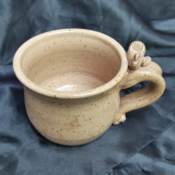 Clay Mug Glazed Pottery Studio Birds Sand Stone - Picture 2 of 12